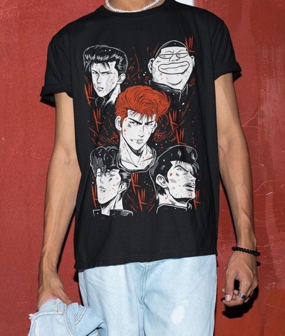 Футболка для мальчика аниме Слам Дунк Слам Дунк оверсайз (рост от 165 до 180 ) Черний AnimeJ1107m Днепр - изображение 3