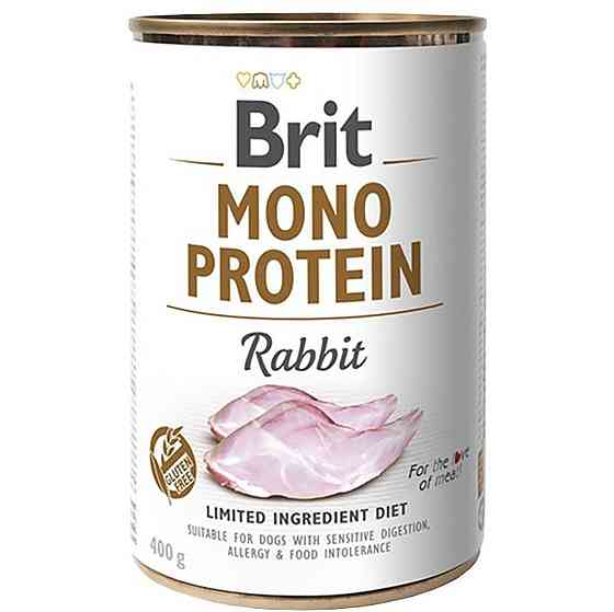 Консерви для собак Бріт Brit Mono Protein Rabbit з кроликом, 400 г Вінниця