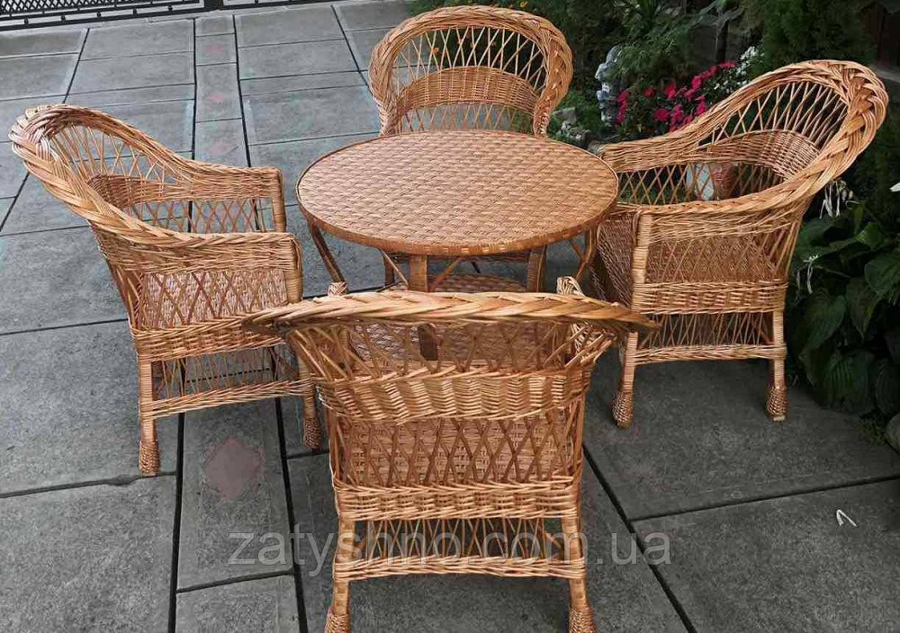 Мебель из лозы для 4  | Плетеная мебель из лозы |мебель плетеная   с круглым столом Киев - изображение 2