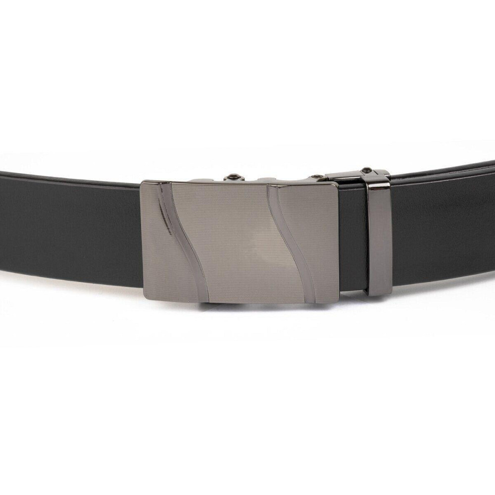 Ремень мужской с пряжкой волна Vintage 20336 Черный Киев - изображение 3