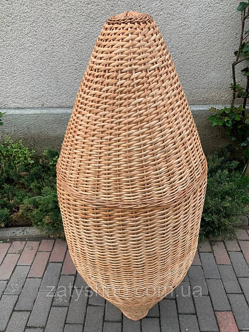 Высокий плетеный светильник из лозы заплетенный Киев - изображение 3