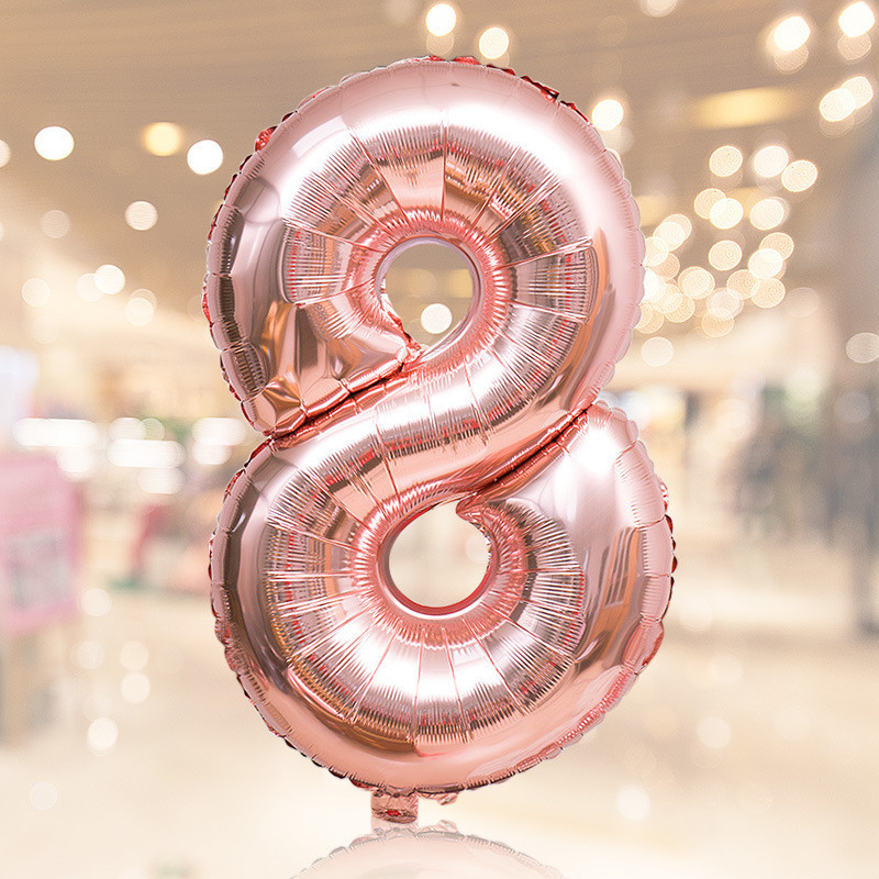 Кулька цифра 8 фольгована 32 дюйма рожеве золото Київ - фото 2