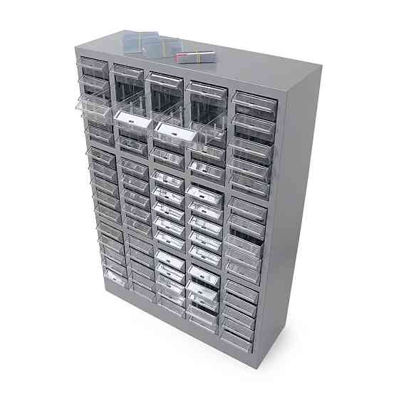 Металлический ящик для радиодеталей, 1150 х 740 х 240 мм, 75 отделений Киев