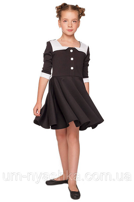 Шкільне плаття чорне з білим коміром 134-152 Кривий Ріг - фото 1