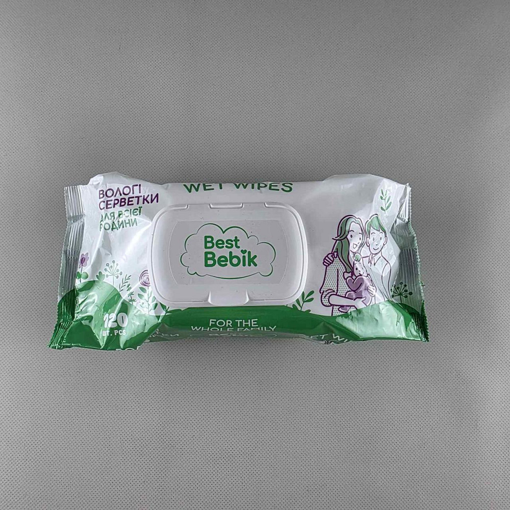 Влажная салфетка 120 шт с клапаном «Best Bebik» для всей семьи (038) (1 пачка) Харьков - изображение 3