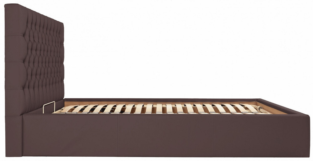 Ліжко Двоспальне Cambridge VIP 160 х 190 см Fly 2231 З додатковою металевою цільнозварною рамою Темно-коричневий Дніпро - фото 15