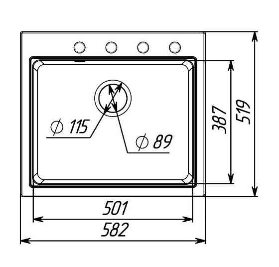 VALESO Комплект VALESO: Мийка VESTA 5852 чорна + Змішувач BG76 + Сифон 1041 Киев