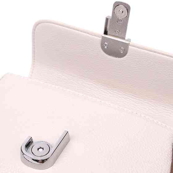 Полукруглая сумка для женщин с интересным магнитом-защелкой из натуральной кожи Vintage 22439 Белая Киев