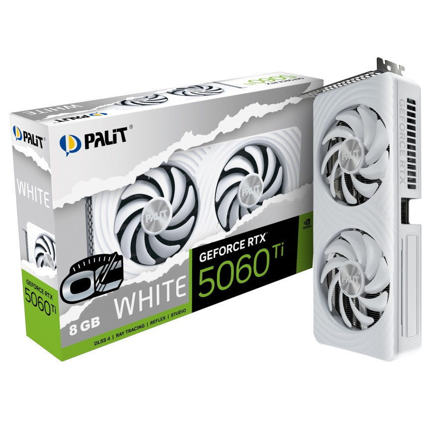 Відеокарта GF RTX 5060 Ti 8 GB GDDR7 White OC Palit (NE7506TU19P1-GB2062M) ( 13547 ) Харьков - изображение 1