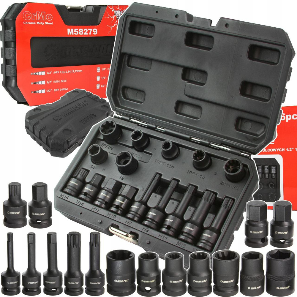 Набір спец головок для обслуговування та ремонту гальмівних супортів у кейсі Mar-Pol (M58279) Нововолинськ - фото 1