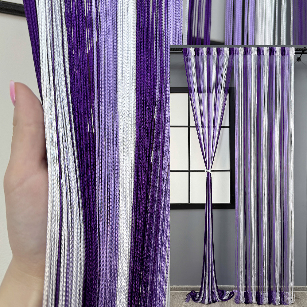 Штори-нитки "Кісея" Фіолетовий з бузковим і білим 300х300см 1 шт (61-097) Київ - фото 1