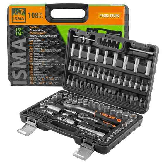 Набір інструментів 108пр. 1/4", 1/2" (6гр.) ISMA IS-41082-5 Одеса