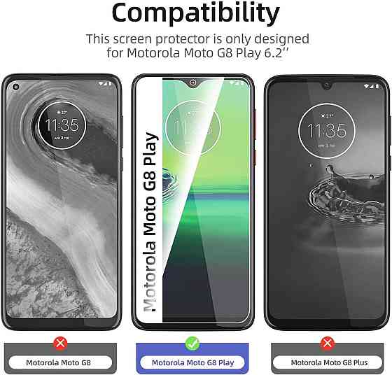 Захисне скло NEW'C Motorola Moto G8 Play прозоре 2 шт загартоване 0.33 мм 9H без бульбашок Київ