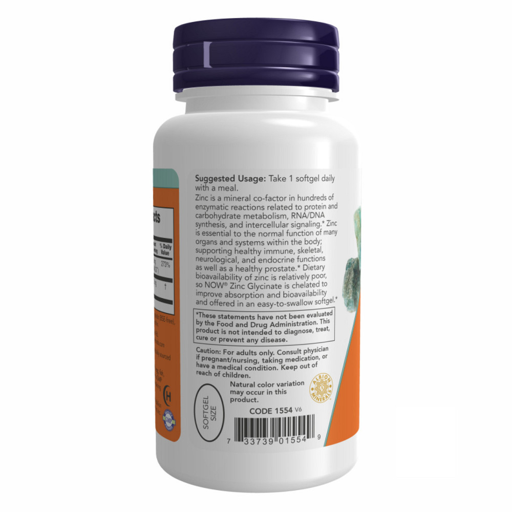 Цинк Глицинат Now Foods Zinc Glycinate 30mg 120 капс Киев - изображение 6