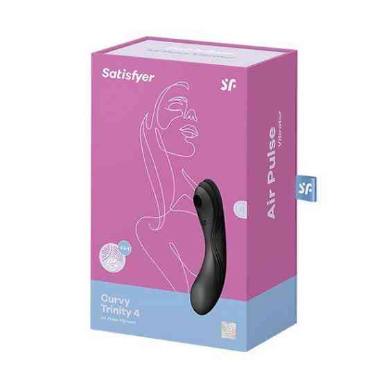 Вакуумный стимулятор с вибрацией Satisfyer Curvy Trinity 4 Black Sex Aura Киев