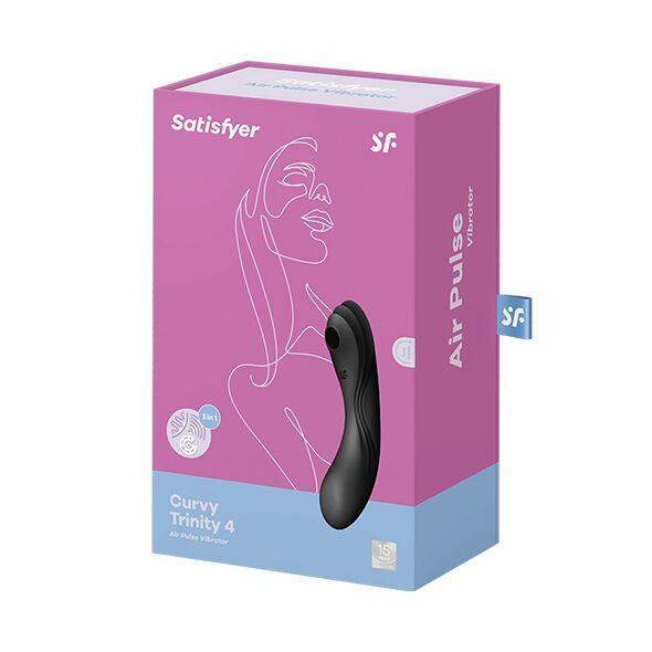 Вакуумный стимулятор с вибрацией Satisfyer Curvy Trinity 4 Black Sex Aura Киев - изображение 5