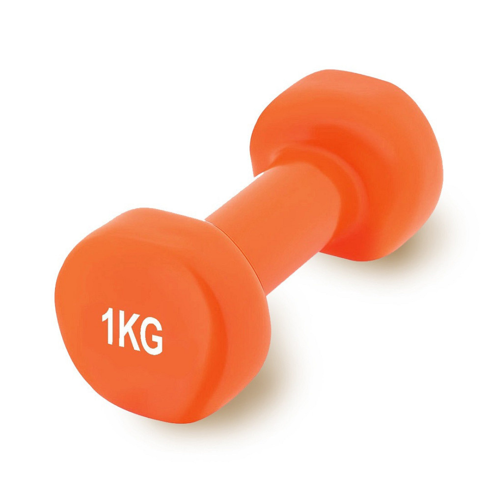 Гантель для фітнесу вінілова PowerPlay 1 кг. помаранчева 1шт /  маленькі гантелі Київ - фото 1