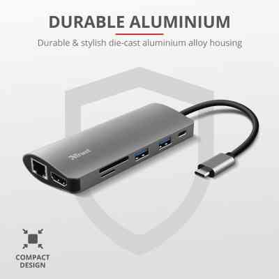 Концентратор Trust DALYX 7-IN-1 USB-C ALUMINIUM (23775_TRUST) Винница