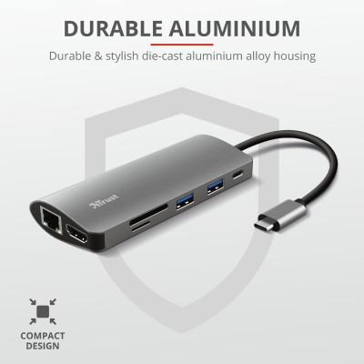 Концентратор Trust DALYX 7-IN-1 USB-C ALUMINIUM (23775_TRUST) Вінниця - фото 3