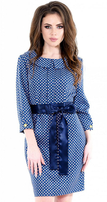 Платье в горошек с поясом (42) Киев - изображение 1