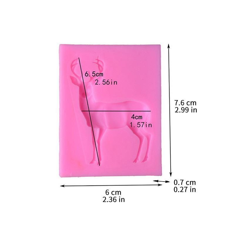 Молд силиконовый Олень 76 на 60 мм розовый Киев - изображение 2