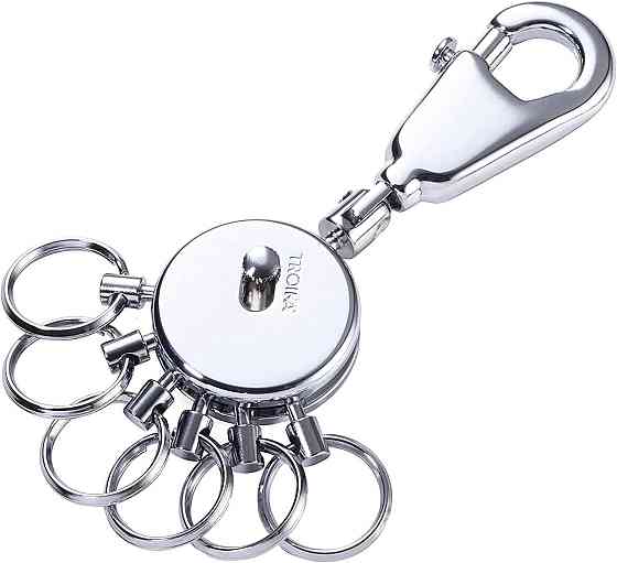 Брелок быстросъемный Troika с 6 сменными кольцами Хром Винница