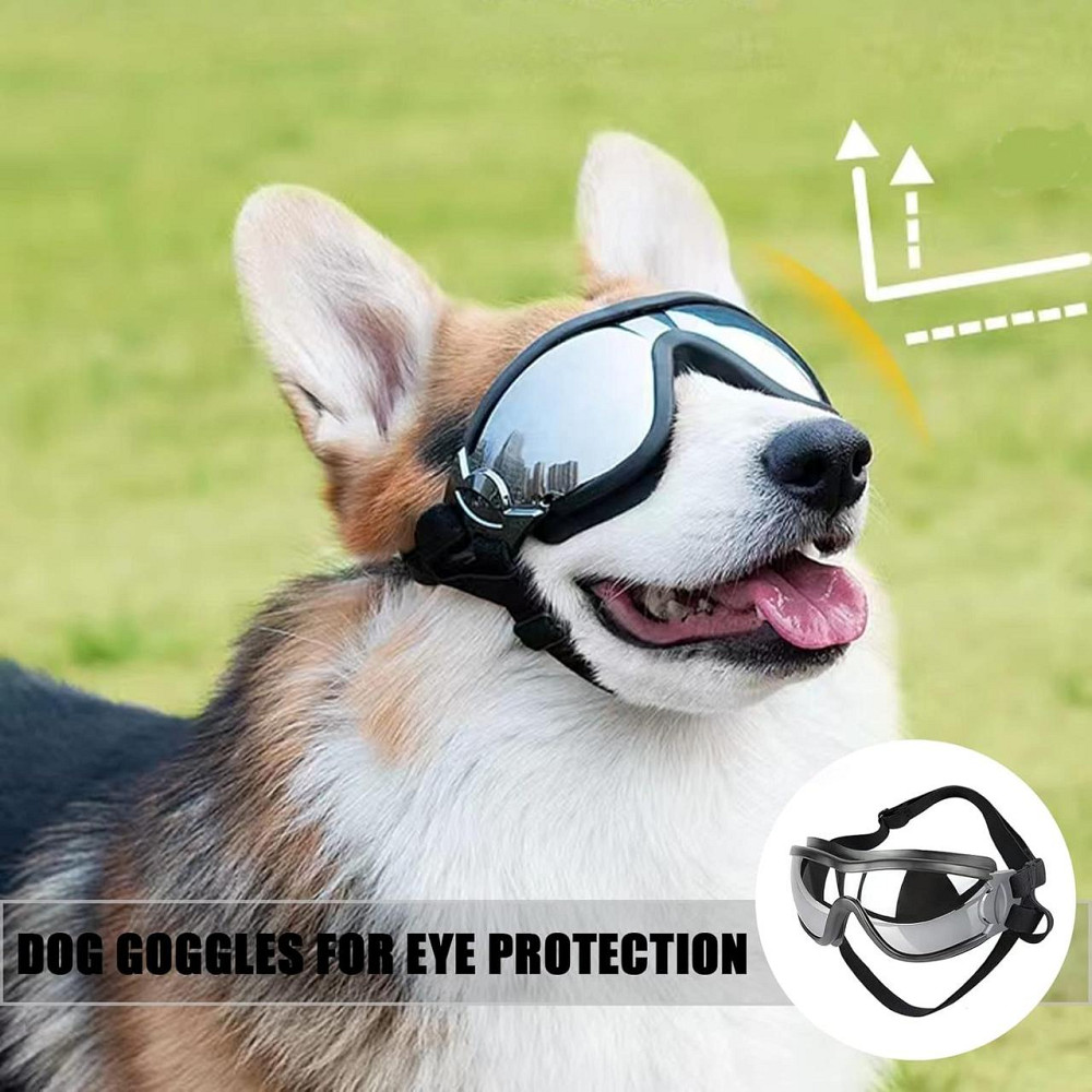 Захисні окуляри для собак з УФ-захистом, регульовані, вітрозахисні, водонепроникні, проти запотівання, для великих порід Київ - фото 6