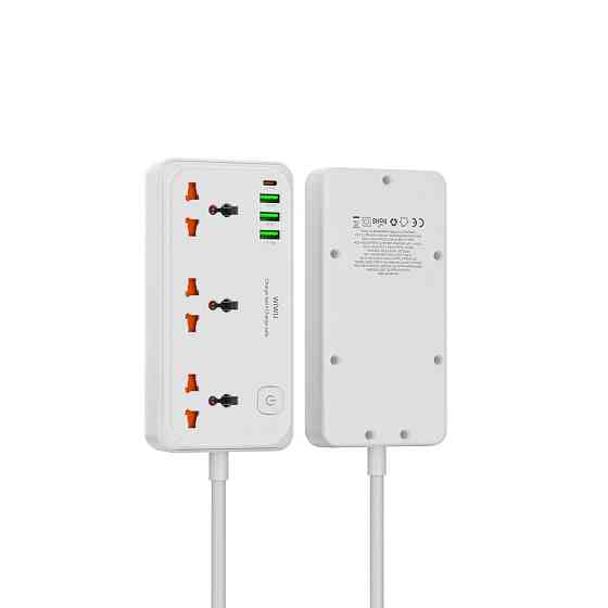 Сетевой удлинитель WIWU 30W Cube Multiple Function GaN Power Strip 1C3A+3 sockets Wi-S005 EU White Одесса