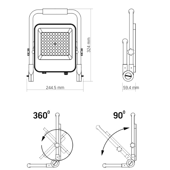 LED Прожектор 50W 5000К акумуляторний VL-F2A-505 Premium Videx Житомир