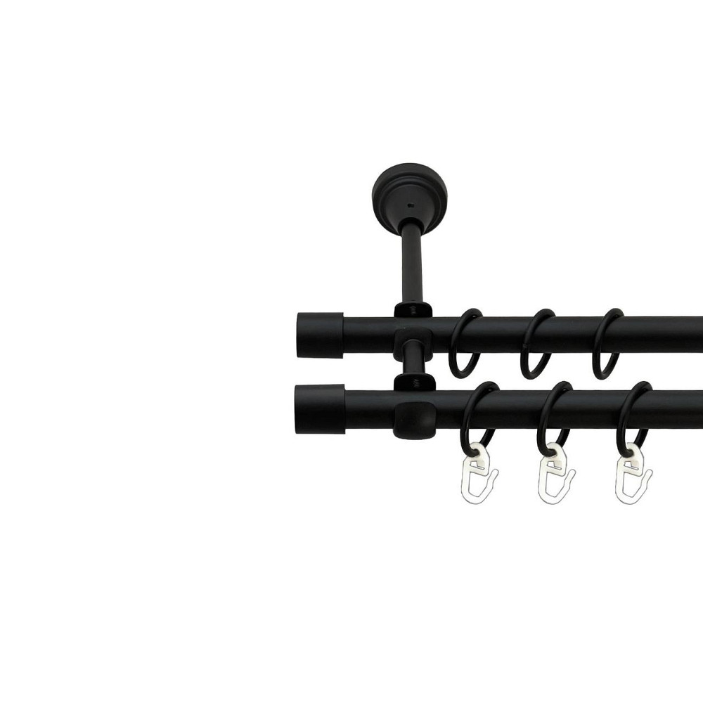 Карниз Orvit Заглушка металевий дворядний відкритий гладка труба кільце металеве Чорний Оксамит 16\16 мм 120 см (00-00027184) Львів - фото 1