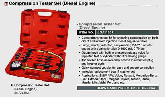 Компрессометр професійний дизельний TOPTUL JGAI1302 Одеса