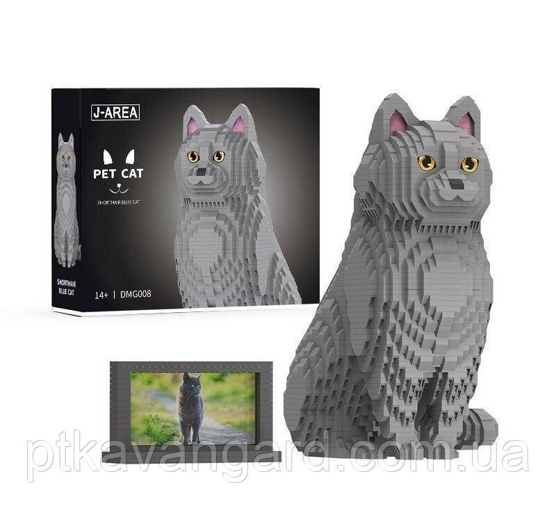 Конструктор британський кіт сірий із рамкою 2903 деталей DMG 008 J-AREA Pet Cat Хмельницький - фото 2