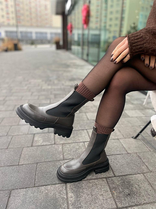 Без бренда Черевики жіночі KATI SHOES 314 коричневі (зима, шкіра натуральна) (5732) 41 Коломия - фото 1