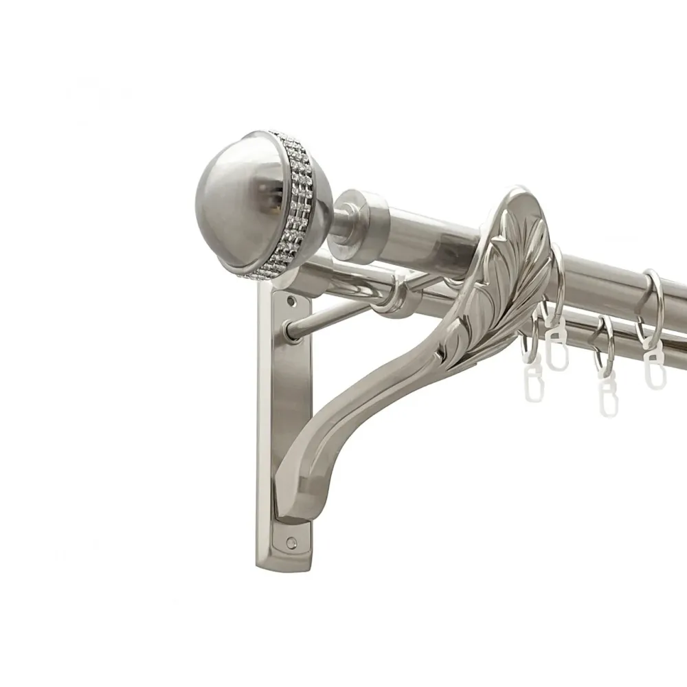 Карниз Orvit Авея металевий дворядний ретро гладка труба кільце металеве Нержавіюча Сталь 25\19 мм 160 см Львов - изображение 1