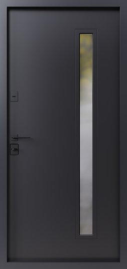 Двері вхідні SARMAK Елегант термо Афіна дерев'яна панель ArWood RAL 7016 / ПВХ антрацит 860х2040 мм Київ - фото 2