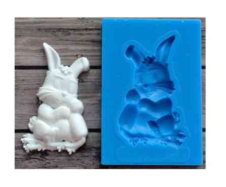 Молд силиконовый Заяц 52 на 36 мм серый Киев