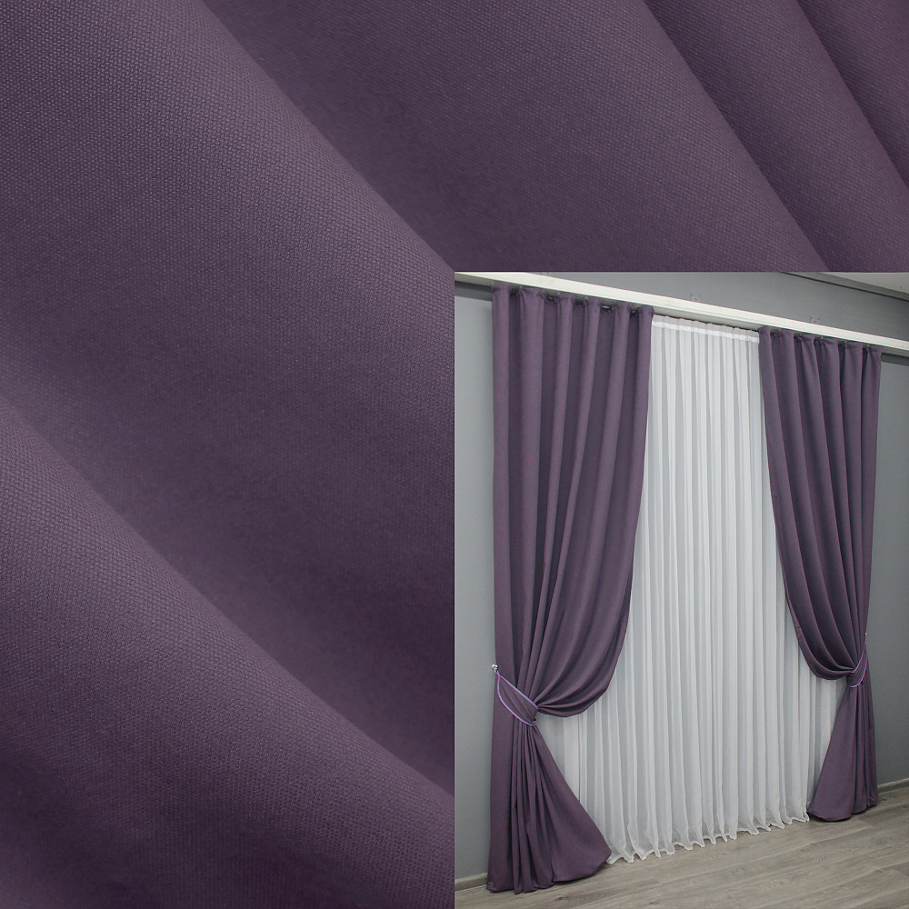 Комплект готовых штор VR-Textil Микровелюр Petek № 1507ш Лиловый 150х295 см 2 шт (33-0387) Киев - изображение 1