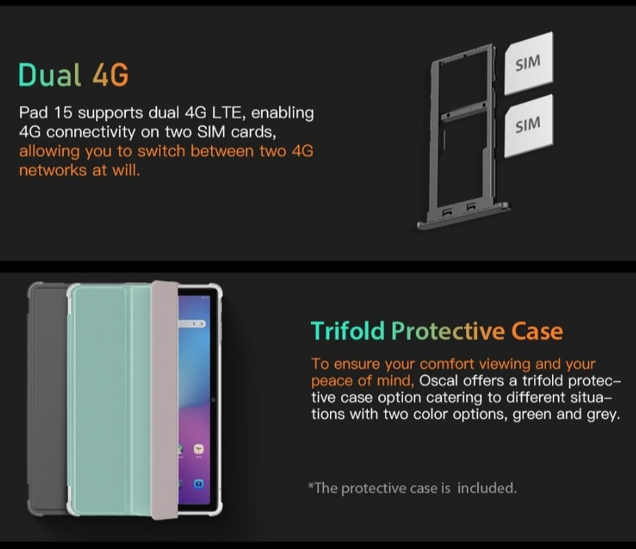 Планшет: Oscal Pad 15 16/256gb.Чехол+ Защитное стекло. Киев - изображение 3