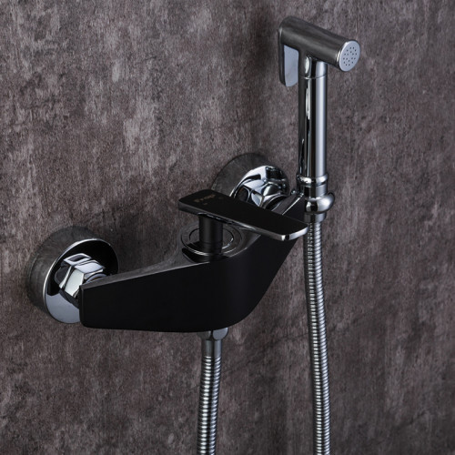 Гігієнічний душ із змішувачем Frap F2057 чорний/хром Київ - фото 8