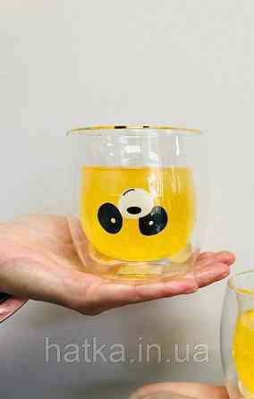 Піала чашка подвійне скло Olens "Панда" 250 мл прозора з пандою Київ