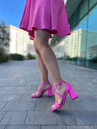 LIRIO Босоніжки жіночі літні стильні на підборах рожеві натуральна шкіра стильні LIRIO L0195 не Коломыя