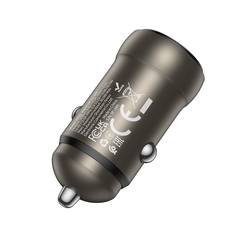 Автомобільний зарядний пристрій BOROFONE BZ32 Fresh single port PD30W car charger Black Одеса - фото 4