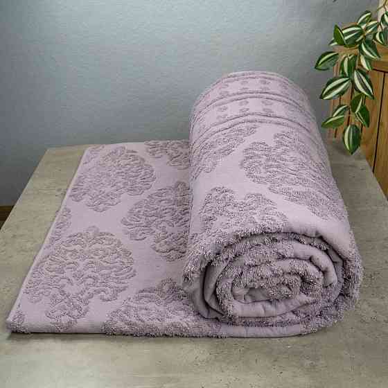 Простирадло-покривало жаккардове махрове 100% Бавовна GM TEXTILE 150x200см 400г/м2 (Світло-Лавандови Суми