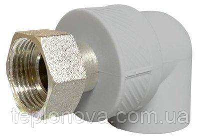 Кутник (Коліно) з накидною гайкою PPR ø25x3/4'В (Поліпропілен) Raftec 25мм НГ 3/4" NH2534 Чернівці - фото 1