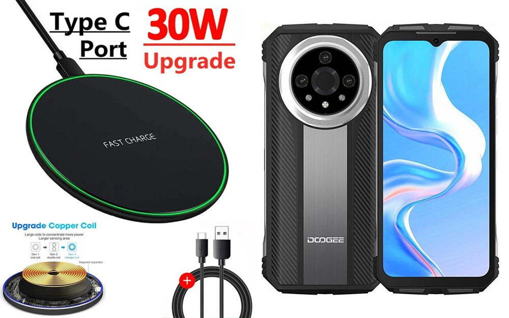 Бездротовий зарядний пристрій Copper до 30W для Google Pixel 10, Google Pixel 10a, USB-C, LED Київ - фото 1
