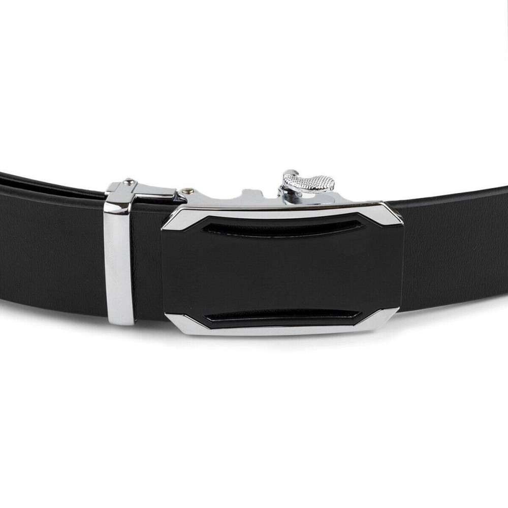 Ремень мужской с черной вставкой на пряжке Vintage 20255 Черный Киев - изображение 6