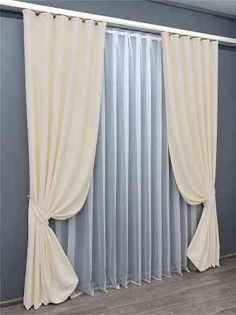 Комплект готових штор VR-Textil Блекаут Bagema Rvs № 1293ш Кремовий 150х250 см 2 шт (39-936) Киев