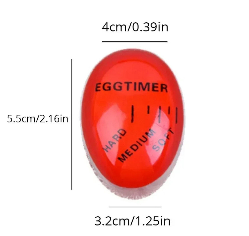 Кухонный таймер Яйцо для приготовления яиц меняет цвет 6 на 4 см красный Киев - изображение 8