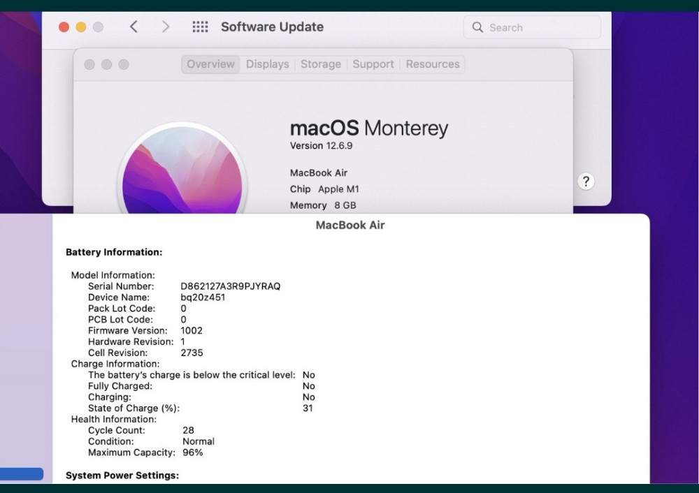 Apple MacBook, 28 циклів, Air 13 (2020) M1, 8Gb, RAM 256Gb, SSD IL4740. Київ - фото 3