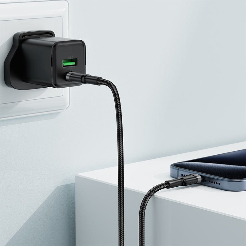 Кабель USB 2.0 Type-C M-M, 1.2 м, 60W aluminum alloy Black, C22-03 Acefast Вінниця - фото 6